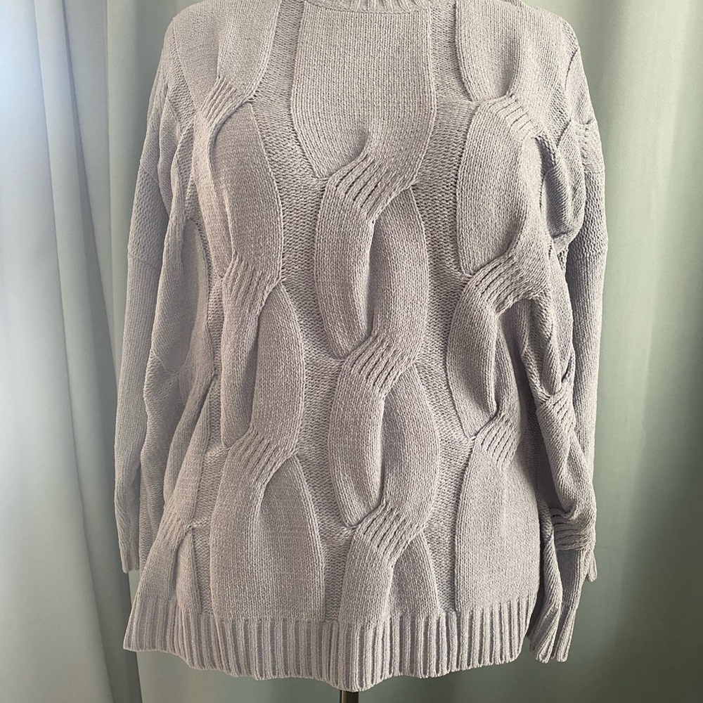 Blue/grey Cable Knit Sweater J.Jill size M